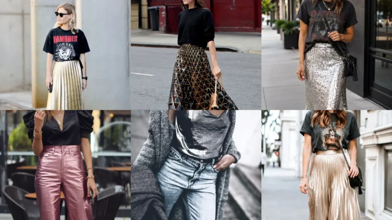 20+ Stunning Metallic Skirt Outfit Ideas That Shine