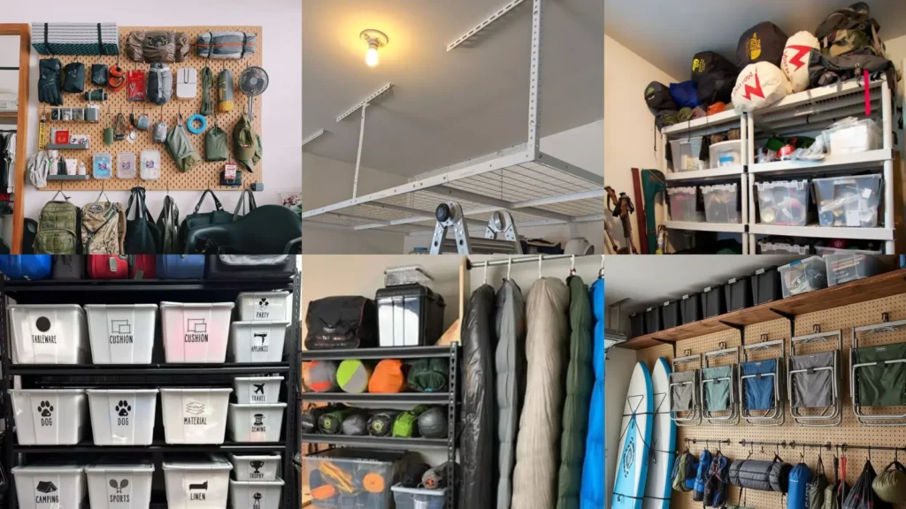19+ Genius Camping Gear Organization Garage Ideas