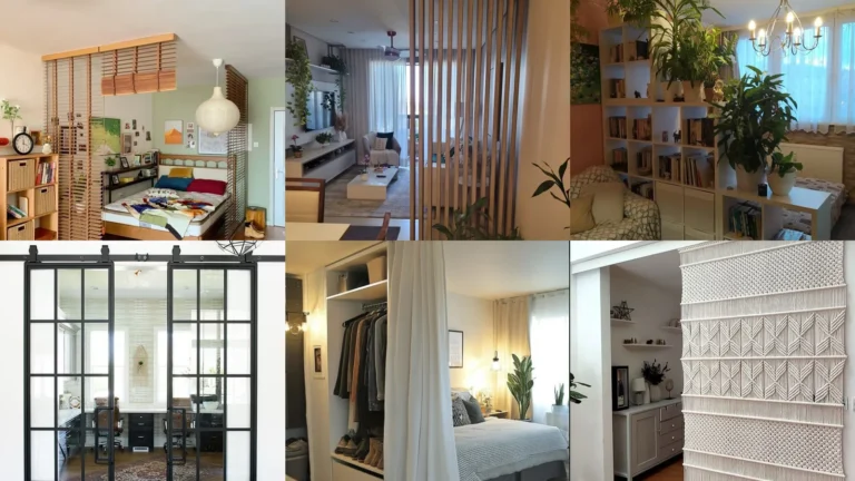 20 Studio Apartment Divider Ideas With Curtains, Shelves and Pretty Screens