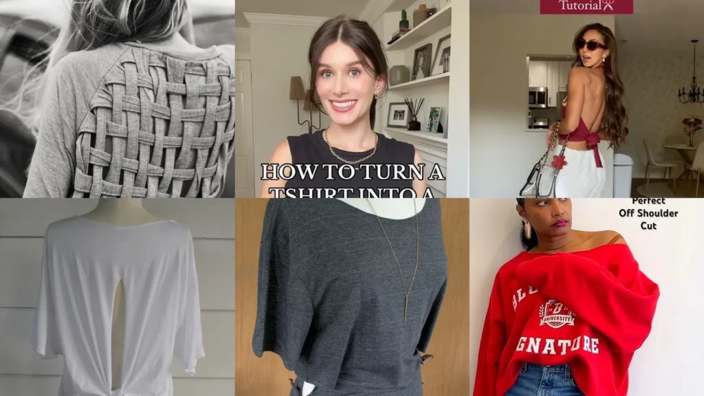 20 T Shirt Cutting Ideas With Cute Cutouts, Ties and Open Backs